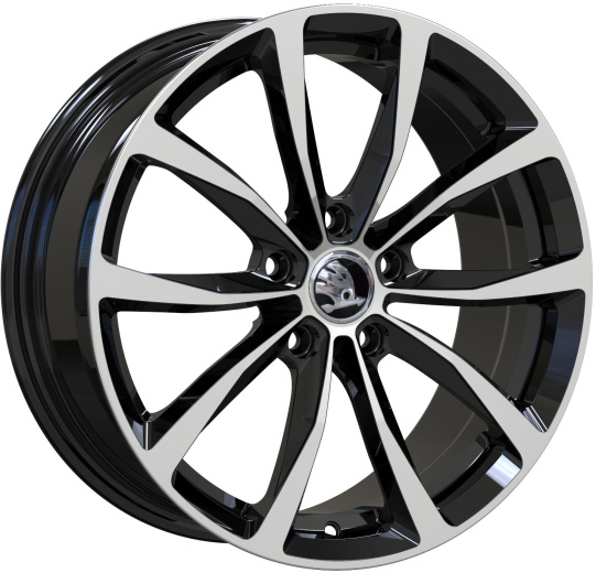 Фото Кованные диски Wolf Skoda Octavia 7x17 5x112 ET43 dia 57,1 черный+полировка