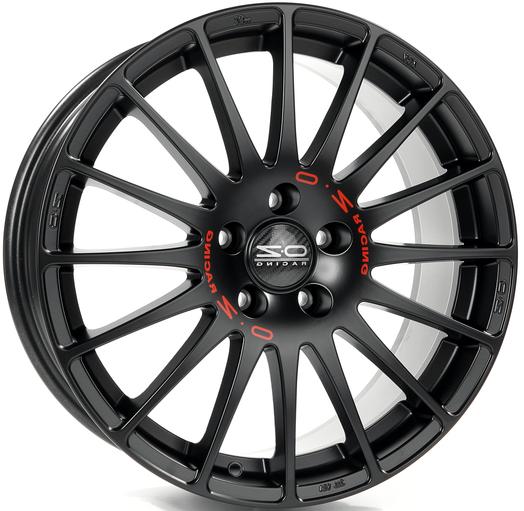 Фото OZ Racing Superturismo GT 8x17 5x112 ET35 dia 75 matt black + red lettering