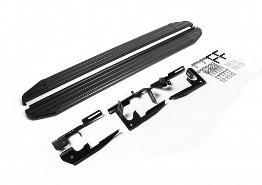 Порог-площадка Rival Premium-Black для Toyota Highlander 2007-2010-2014