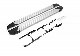 Порог-площадка Rival Silver для Suzuki Grand Vitara, 5D 2005-2008-2012-2016
