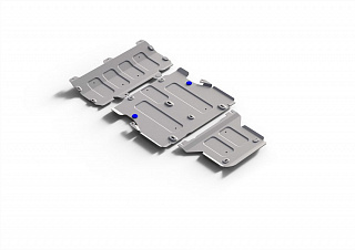 Комплект защит картер + КПП + раздаточная коробка Rival на Audi Q5 2017- 2.0; АКПП; 3 Части (толщина 4 мм)