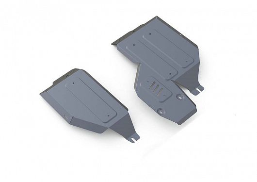 Алюминиевая защита топливного бака + редуктора Rival на Mitsubishi Outlander 2015-2018 2.0; 2.4; полный привод (толщина 4 мм)