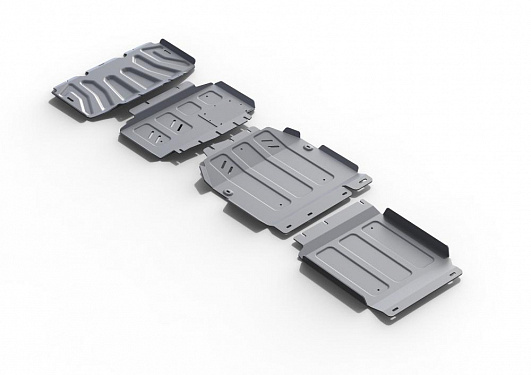 Комплект защит радиатор + картер + КПП + раздаточная коробка Rival на Mercedes-Benz X-Class 2018- 2.3TD; полный привод (толщина 6 мм)