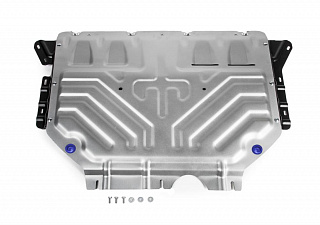Алюминиевая защита картера + КПП Rival на Volkswagen Tiguan 2017- 1.4 (125л.с.; 150л.с.); 2.0d (150л.с.); 2.0 (180л.с.) (толщина 4 мм)