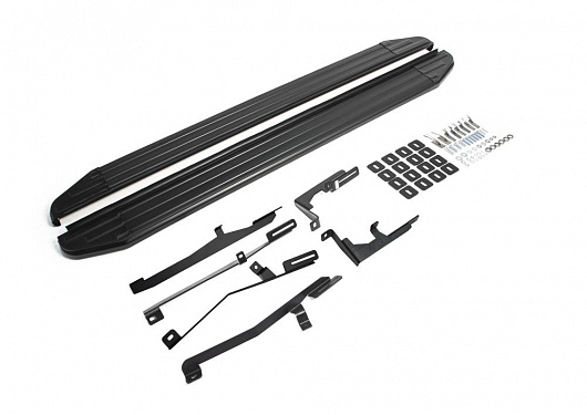 Порог-площадка Rival Premium-Black для Hyundai Grand Santa Fe 2012-2017