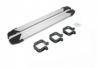 Порог-площадка Rival Silver для Mitsubishi Pajero Sport 2008-2013-2016