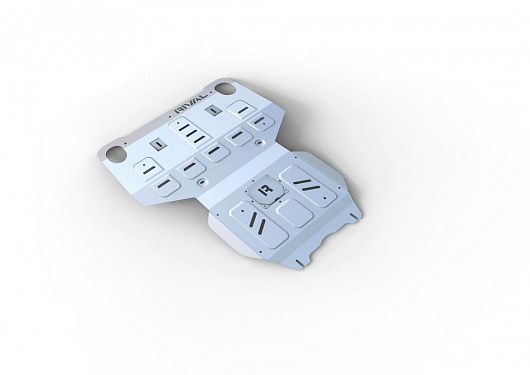 Алюминиевая защита радиатора + картера Rival на Toyota Hilux 2015- 2.4d; 2.8d; полный привод (толщина 6 мм)