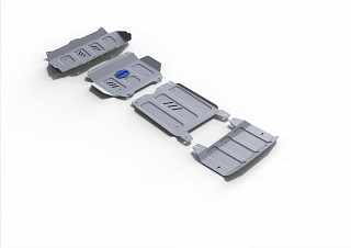 Комплект защит радиатор + картер + КПП + раздаточная коробка Rival на Toyota Fortuner 2017- 2.8d; 2.7; полный привод (толщина 4 мм)