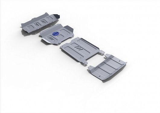 Комплект защит радиатор + картер + КПП + раздаточная коробка Rival на Toyota Fortuner 2017- 2.8d; 2.7; полный привод (толщина 4 мм)