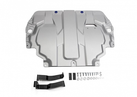 Алюминиевая защита картера + КПП Rival на Volkswagen Jetta 2010- 1.4; 1.6; (толщина 4 мм)