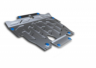 Алюминиевая защита картера + КПП Rival на Volvo S60 2010- 2.0; Т6; D5 (толщина 4 мм)