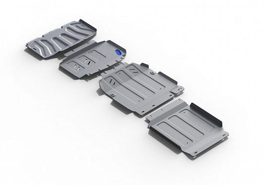 Комплект защит радиатор + картер + КПП + раздаточная коробка Rival на Mercedes-Benz X-Class 2018- 2.3TD; полный привод (толщина 4 мм)