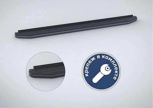 Порог-площадка Rival Premium-Black для Skoda Yeti 2009-2014-