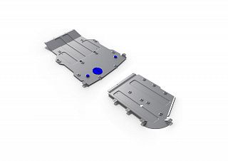 Комплект защит картер + КПП + раздаточная коробка Rival на BMW X4 2018- 20d; 30i (толщина 4 мм)