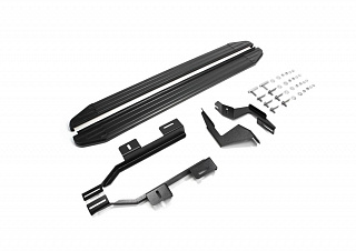 Порог-площадка Rival Premium-Black для Land Rover Freelander 2006-2010-2012-2014