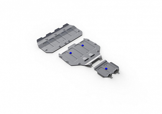 Комплект защит картер + КПП + раздаточная коробка Rival на Bentley Bentayga 2016- 6.0 (608 л.с.) (толщина 4 мм)