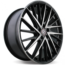 satin black w machined face and tinted clear