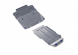 Комплект защит картер + КПП + раздаточная коробка Rival на Kia Stinger 2018- 2.0T; 3.3T, полный привод (толщина 4 мм)