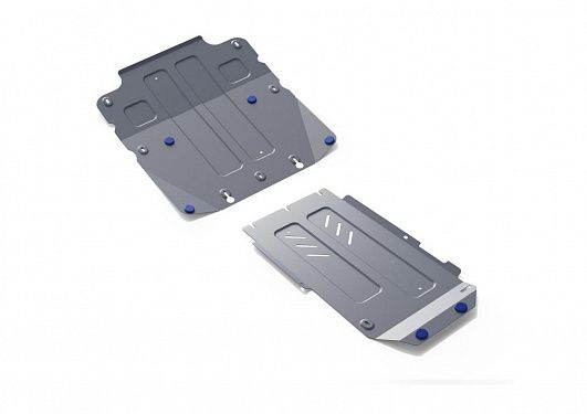 Комплект защит картер + КПП + раздаточная коробка Rival на Kia Stinger 2018- 2.0T; 3.3T, полный привод (толщина 4 мм)